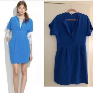 Madewell silk button down short sleeve dress sz 8
